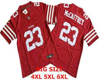 Mens San Francisco 49ers #23 Christian McCaffrey Red FUSE Limited Vapor Stitched Jersey->->NFL Jersey